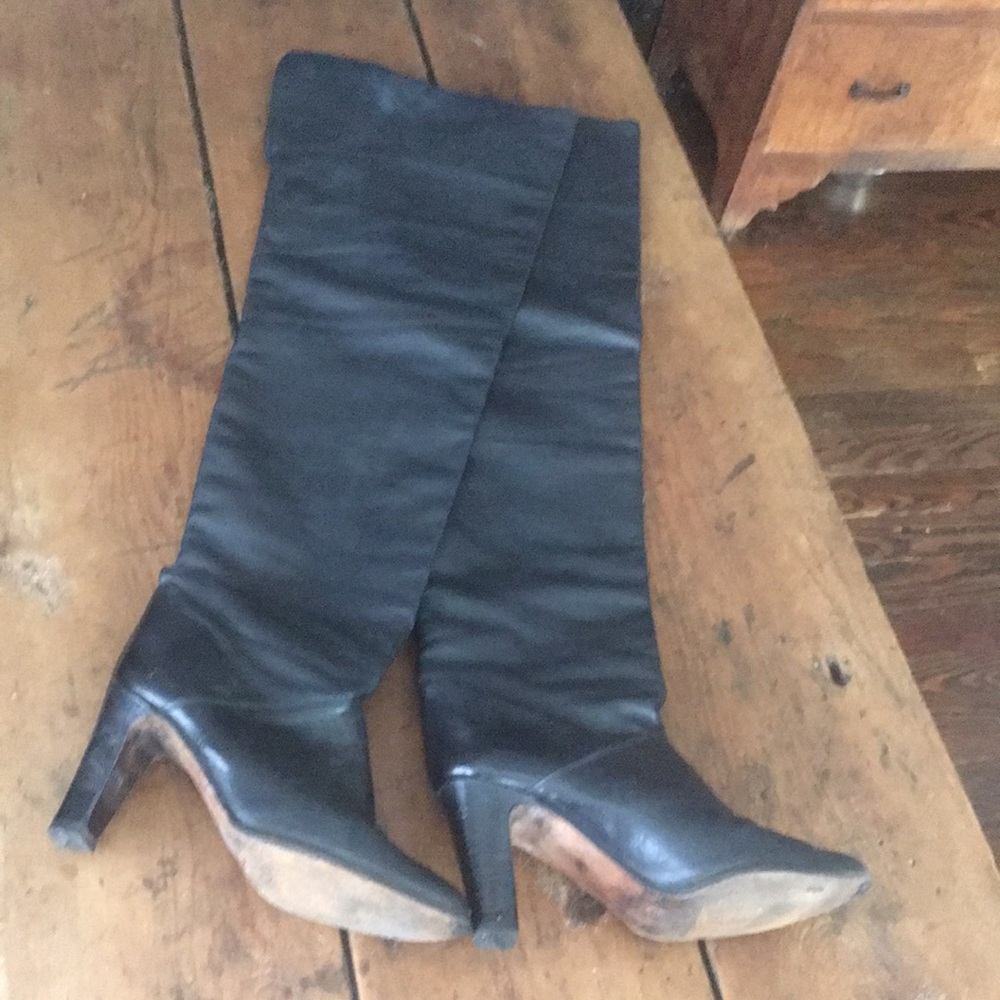 Genuine Italian Leather Thigh High Boots
